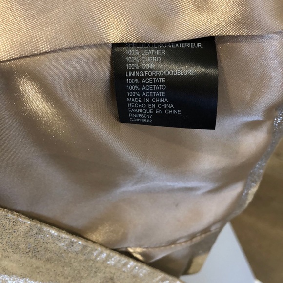 Bebe M gold metallic leather jacket. - Picture 4 of 8